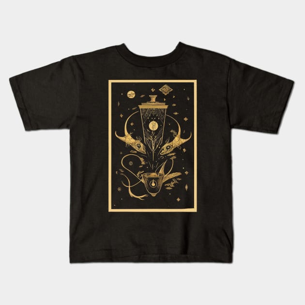 Iced Coffee Tarot Kids T-Shirt by PixieDustVibes